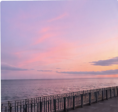 A sunset photographed on a seaside walk