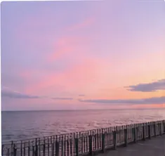A sunset photographed on a seaside walk